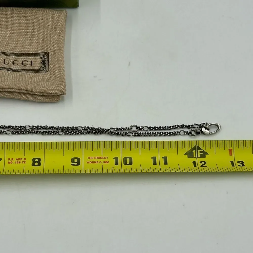 Gucci iconic Lionhead, silver tone crystal necklace made in Italy